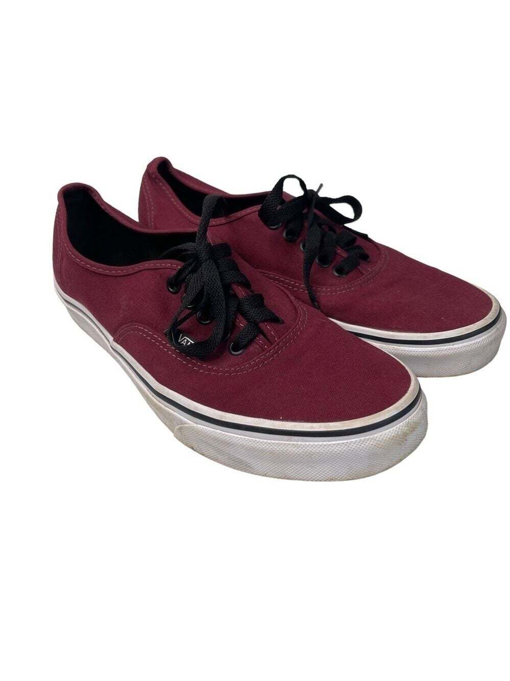 Vans Off The Wall Burgundy Lace Up Sneakers Mens 9 Womens 10.5 Retro